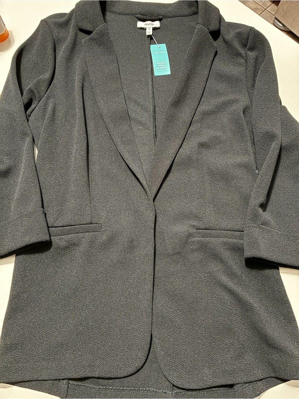 Maurices Women's Dark Gray Open-Front Textured Blazer